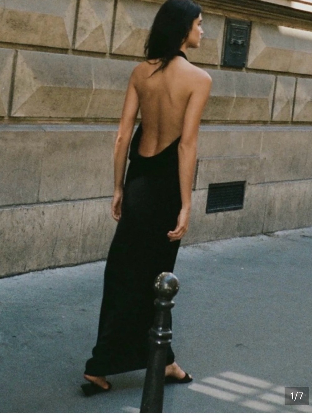 Zara Black Backless Halter Maxi Dress